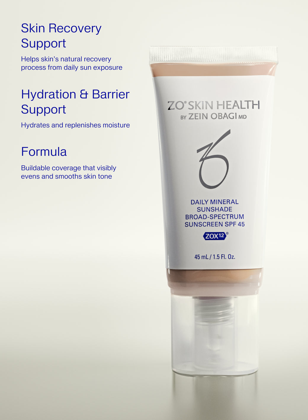 NEW ZO Daily Mineral Sunshade Broad-Spectrum SPF 45